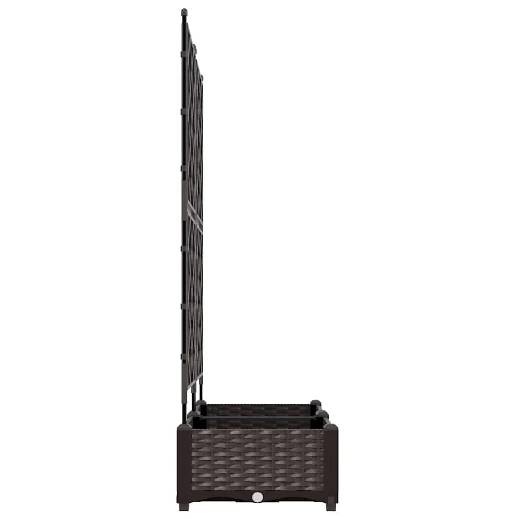 Set di 2 fioriere da giardino moderne in acciaio 80 x 40 x 125,5 cm resistenti finitura marrone chic 02_0058512