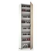 Armadio multiuso 1 anta Abuela, Mobile multiuso a 1 Anta, Scarpiera con ripiani, 100% Made in Italy, 50x30h182 cm, Rovere
