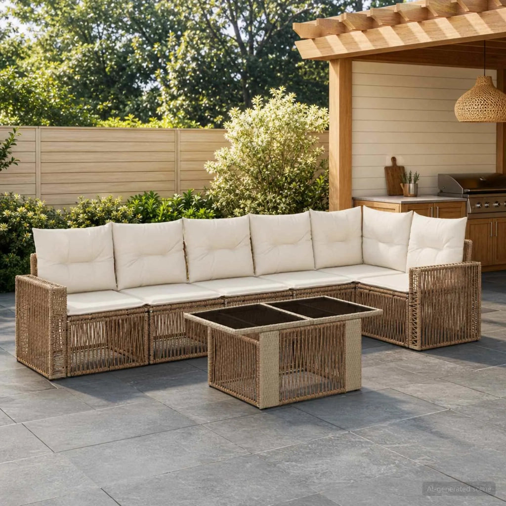 Set Divano da Giardino 7 pz 6-Numero di posti 3436794
