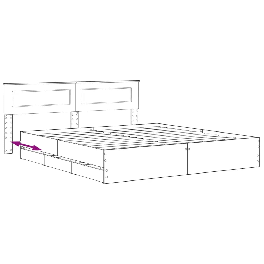 Bed Frame with Storage and Headboard Artisan Oak 180 x 200 cm 3445827