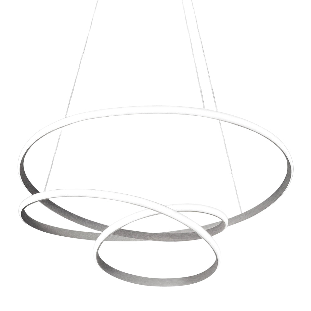Lampada a sospensione Diva S/S in alluminio Titanio, LED 80W 4320lm 3000K, Dimmerabile taglio fase e push - Gea Luce