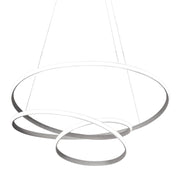 Lampada a sospensione Diva S/S in alluminio Titanio, LED 80W 4320lm 3000K, Dimmerabile taglio fase e push - Gea Luce
