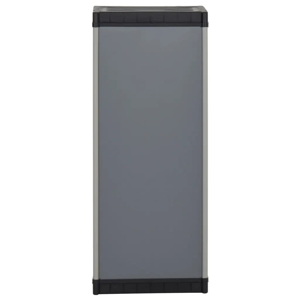 Armadietto da Giardino con 1 Ripiano Grigio e Nero 35x40x85 cm