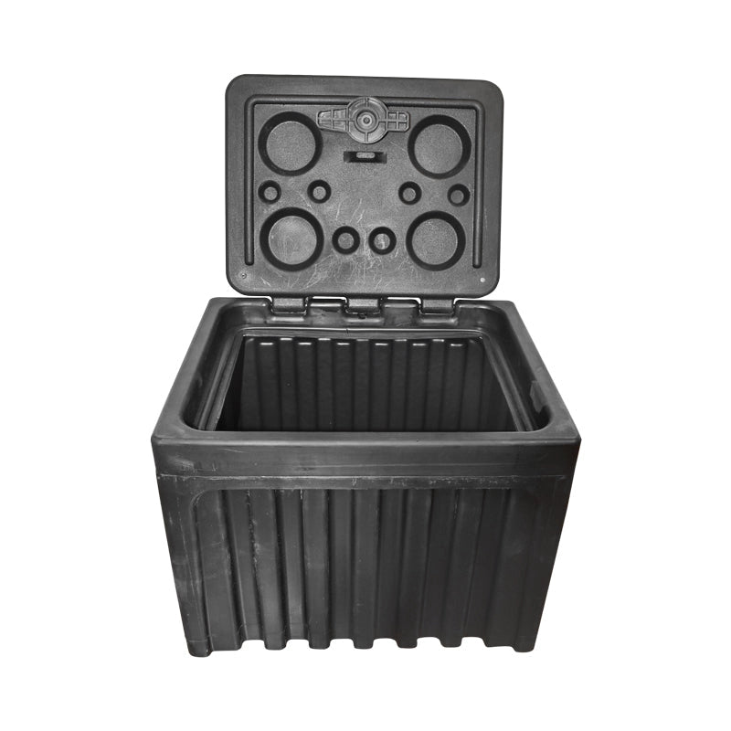 Cassetta per attrezzi senza supporto, in plastica nera 380x400x500 mm