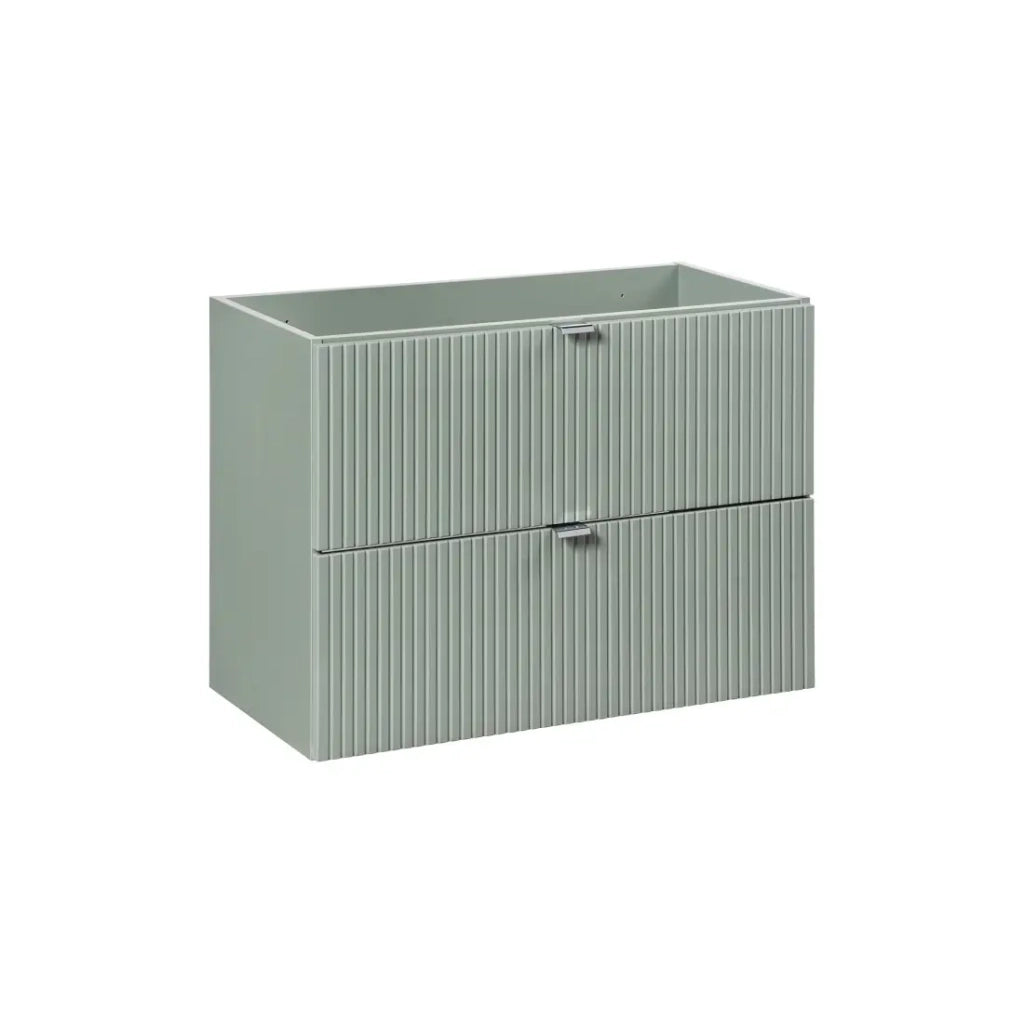 Mobile sottolavabo ELVINA – 80 cm – 2 cassetti – Verde salvia pastello – Mobile sospeso