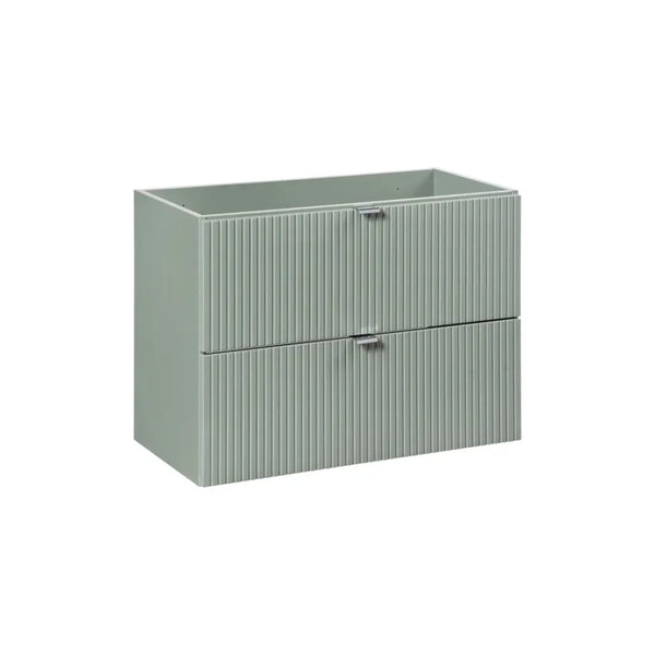 Mobile sottolavabo ELVINA – 80 cm – 2 cassetti – Verde salvia pastello – Mobile sospeso