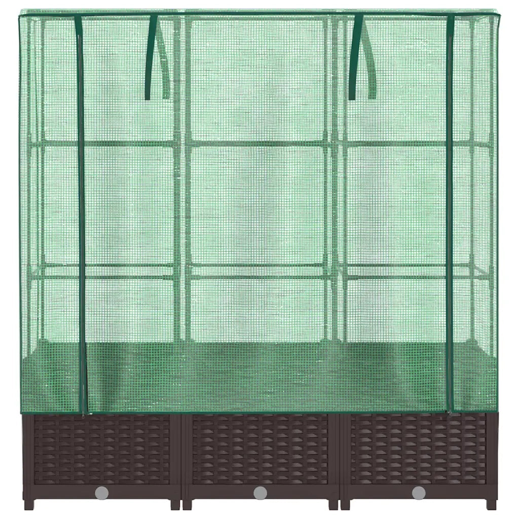 Letto Rialzato con Copertura Serra Effetto Rattan 120x40x138 cm