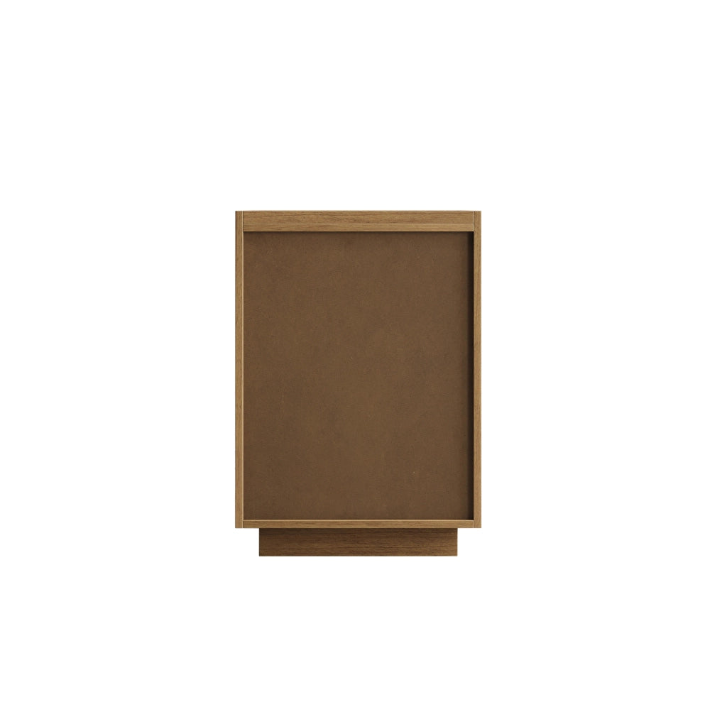 Comodino 38x48x55 cm con 2 cassetti; design minimalista; in MDF e truciolato; naturale