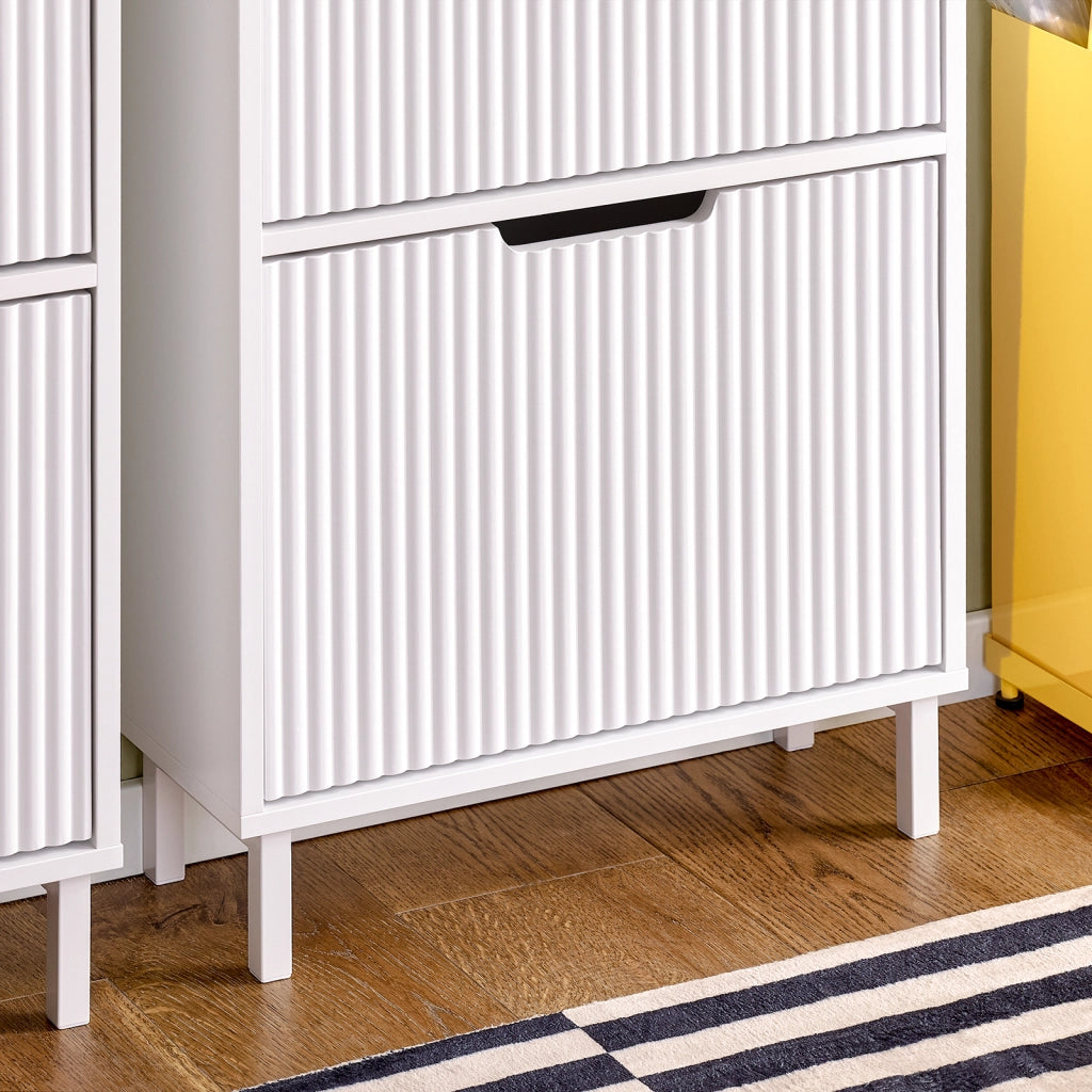 SoBuy Mobiletto portascarpe con 3 ribalte Mobile ingresso salvaspazio Regolabili Bianco 50x19x130cm FSR177-H-W