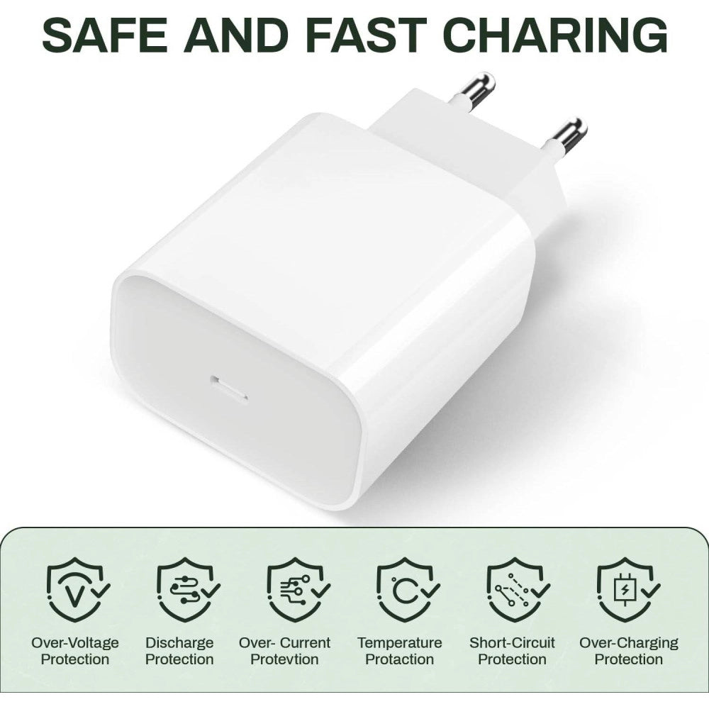 Trade Shop - Carica Batterie Rapido Usb Type C Da 20w Caricatore Smartphone Tablet Spina 220v -