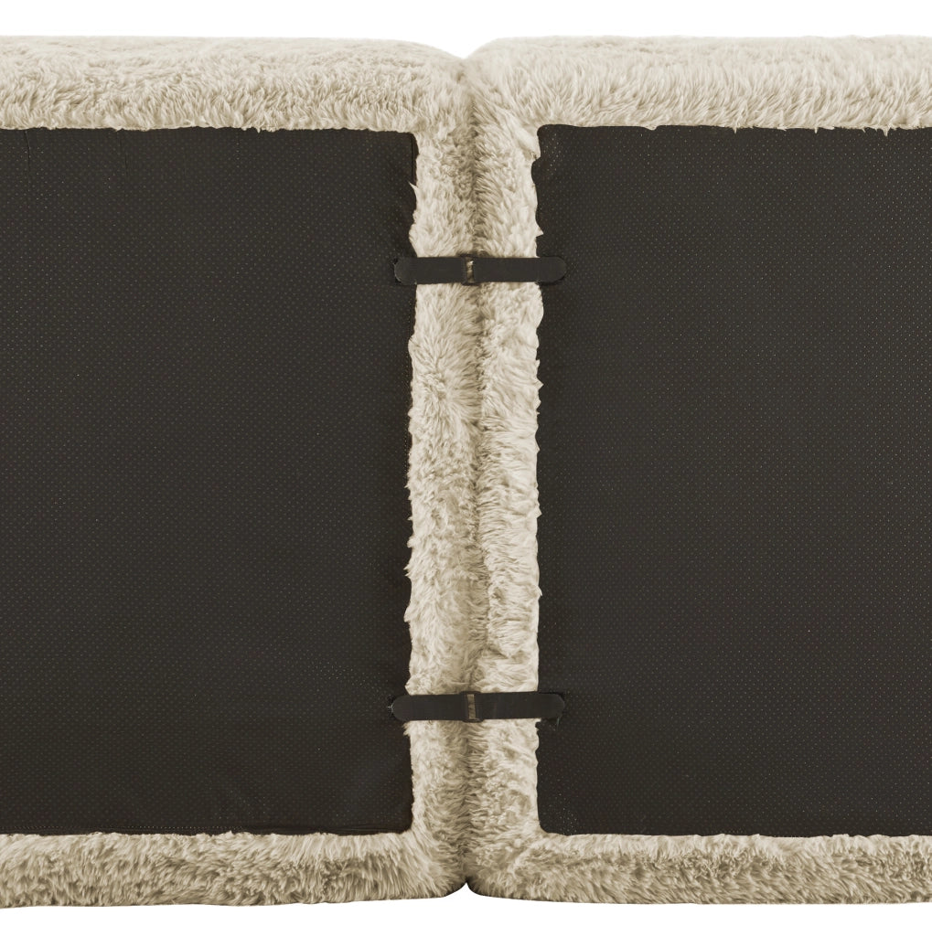 Divano modulare senza struttura in tessuto peluche; khaki chiaro