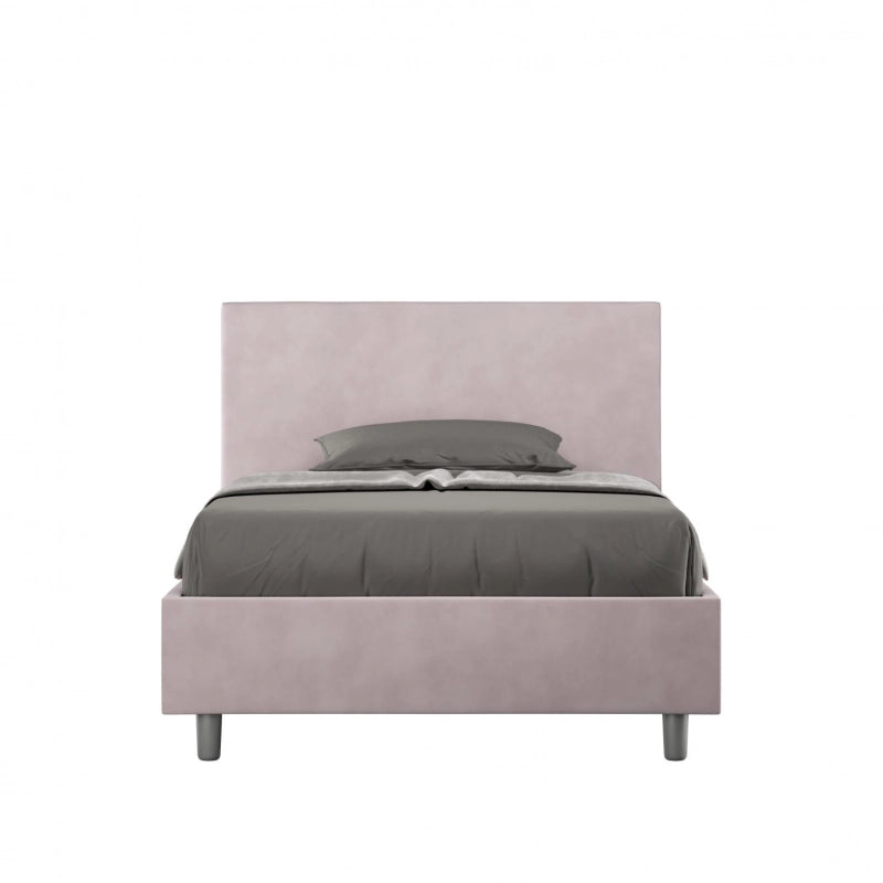 Letto imbottito 1 piazza e mezza 120x200 cm Adele - Senza rete,Glicine,Microfibra