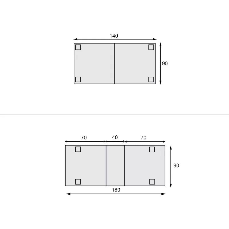 Tavolo allungabile in legno shabby bicolore 140x90 a 180x90 (203) - Mobili 2G