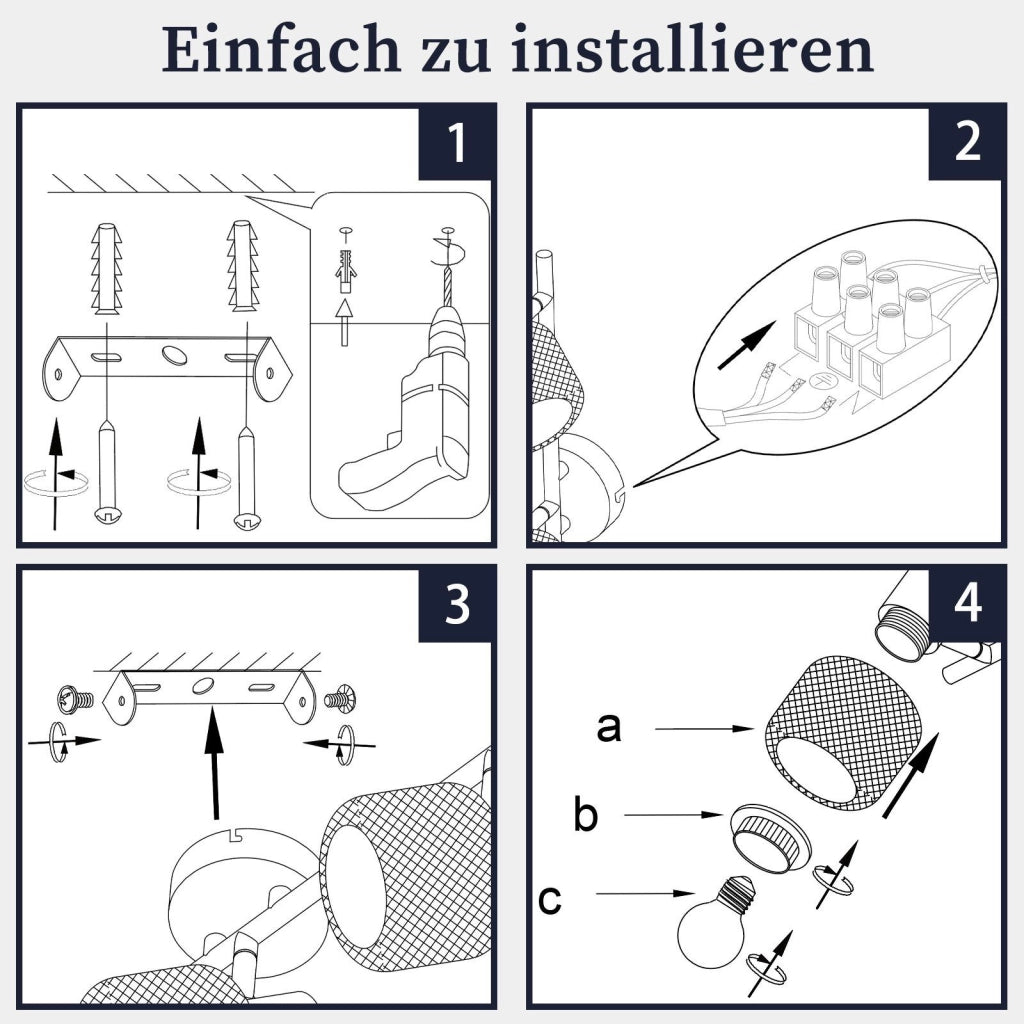 ZMH Lampada da soffitto 3 faretti orientabili E27 metallo nero stile retrò 25W per soggiorno corridoio cucina cameretta