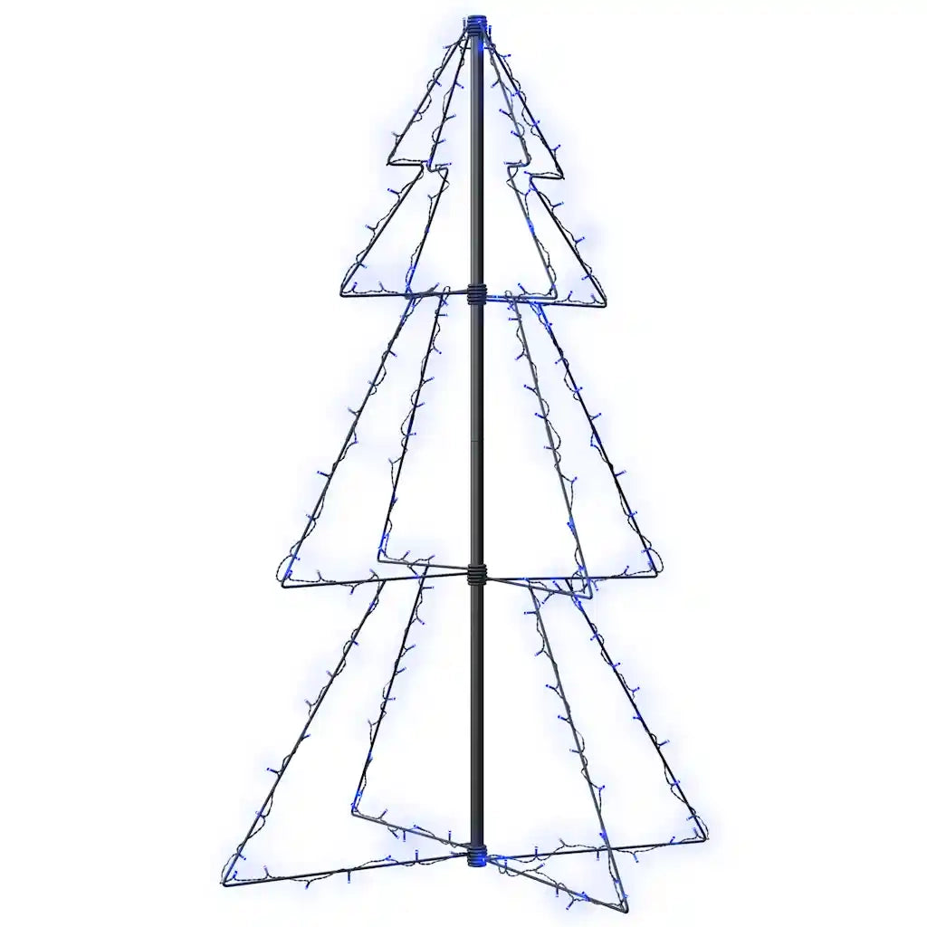 Albero di Natale a Cono 160 LED per Interni Esterni 78x120 cm 328567