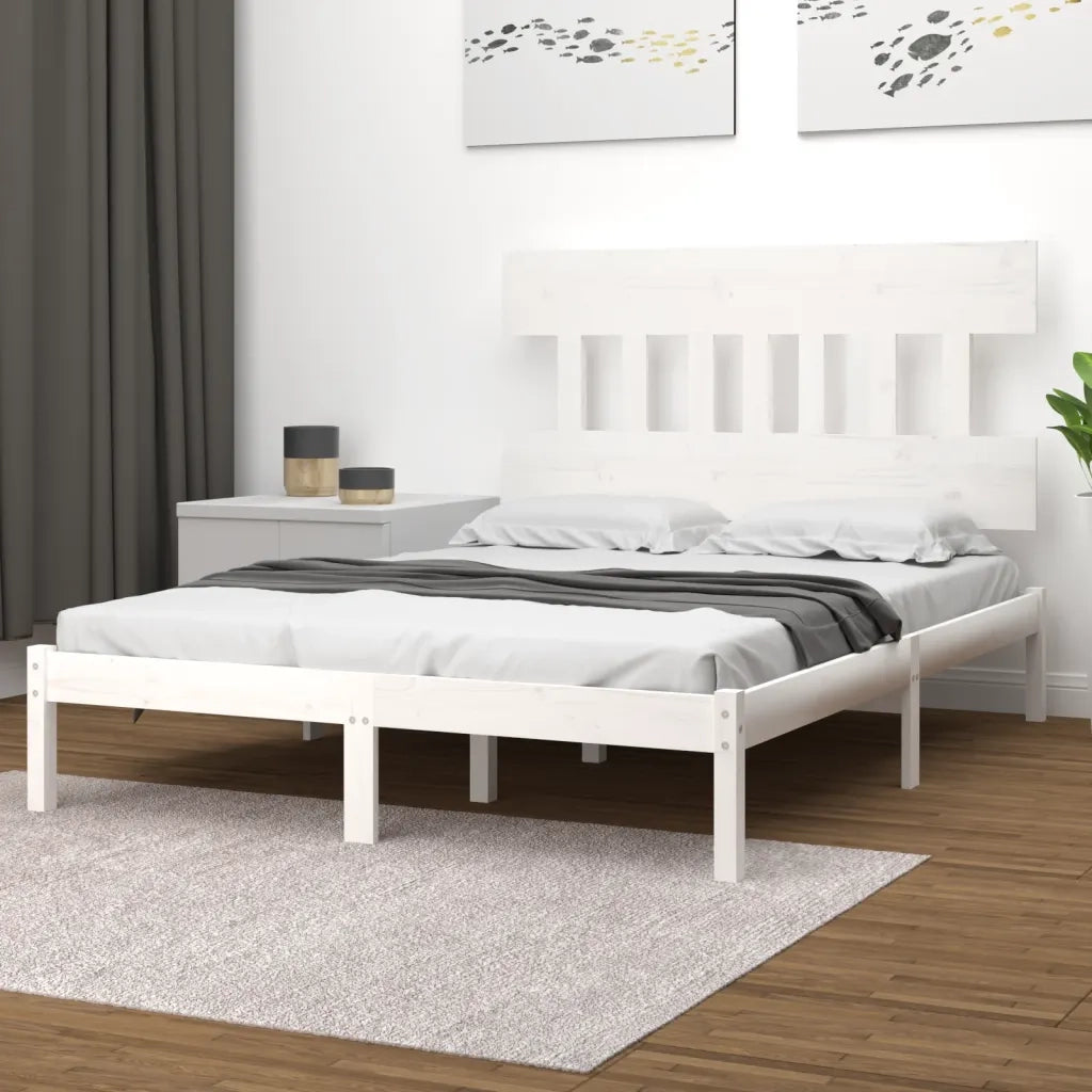 Giroletto-Struttura Letto Bianco in Legno Massello 140x190 cm 998500