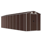 Casetta da giardino cabina ripostiglio casetta da esterno robusta casetta per attrezzi 191 x 725 x 198 cm acciaio zincato marrone 02_0022275