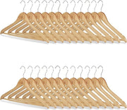 Set di appesi per abiti da 24 - appesi da 360° - Naturale/Argento - Legno - 225 x 445 cm appesi per abiti