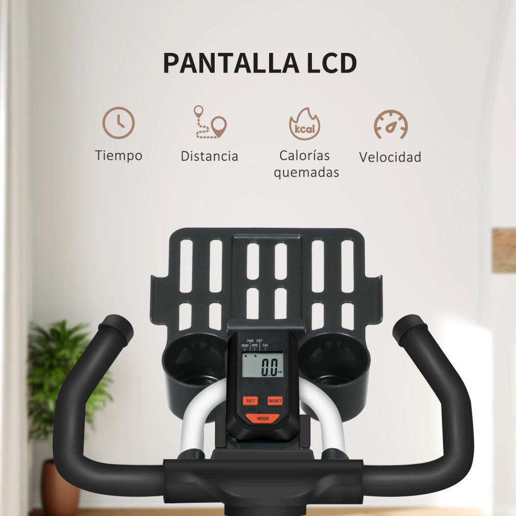 Bicicletta da Interno con Regolazione Resistenza Volano Inerziale 8 kg Schermo LCD Manubrio e Sella Regolabile ¨C Zephmum ¨C Bianco