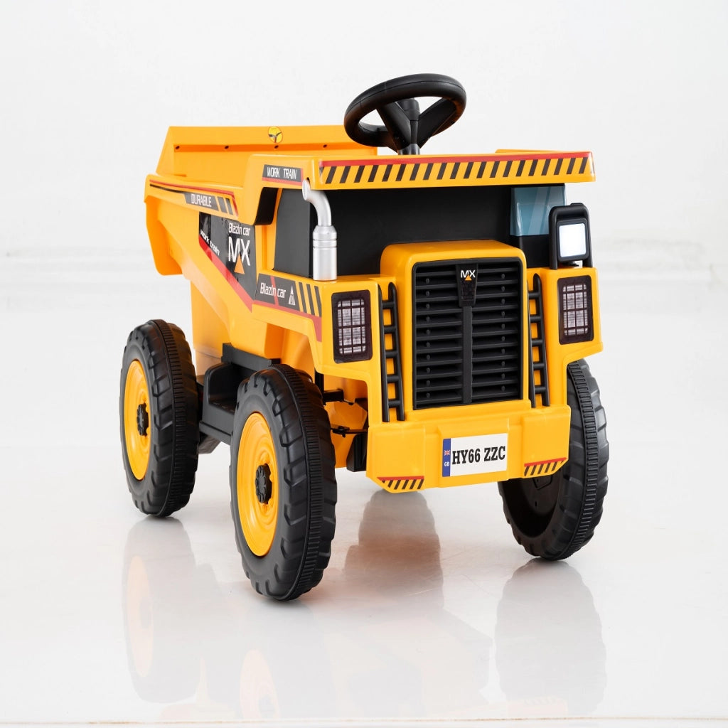 Giocattolo veicolo elettrico camion ribaltabile elettrico 24v per bambini, Giocattolo veicolo elettrico controllo remoto Giallo-Macchinine giocattoli