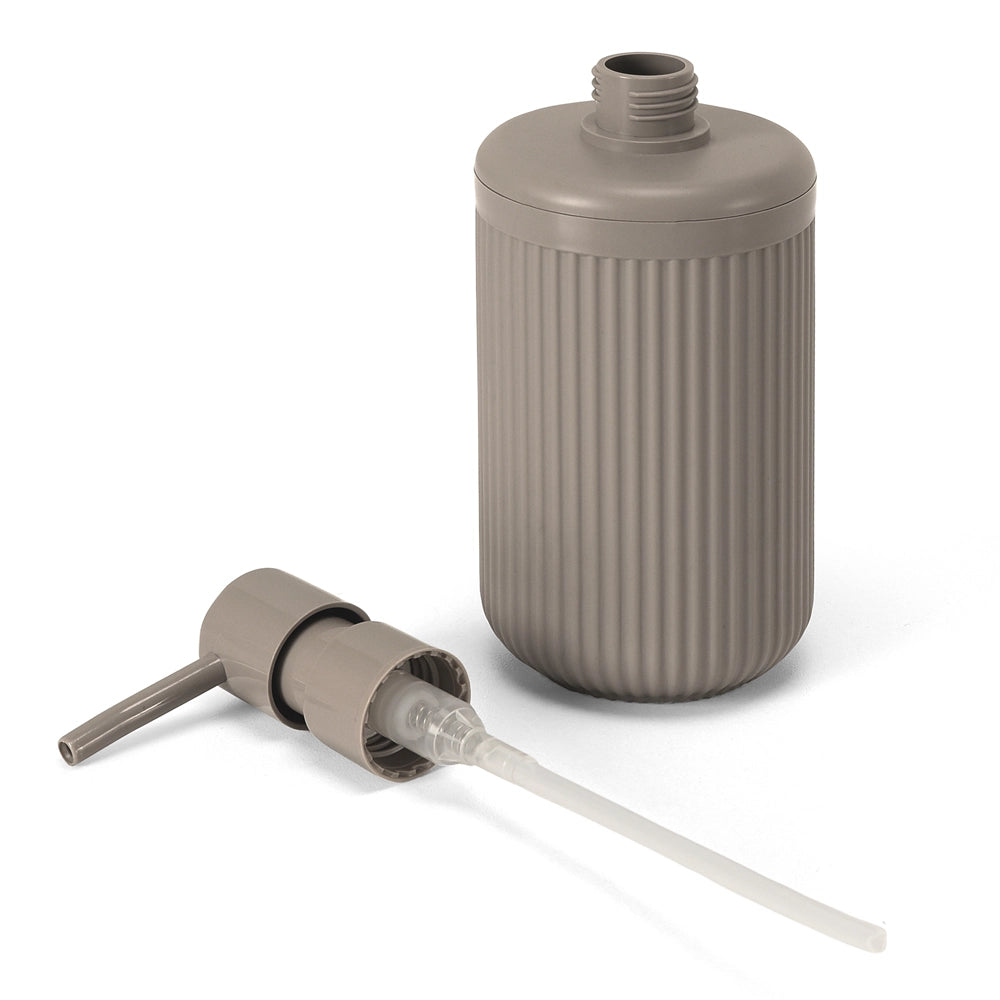 Dispenser sapone tortora in plastica rigida cannettata Arizona