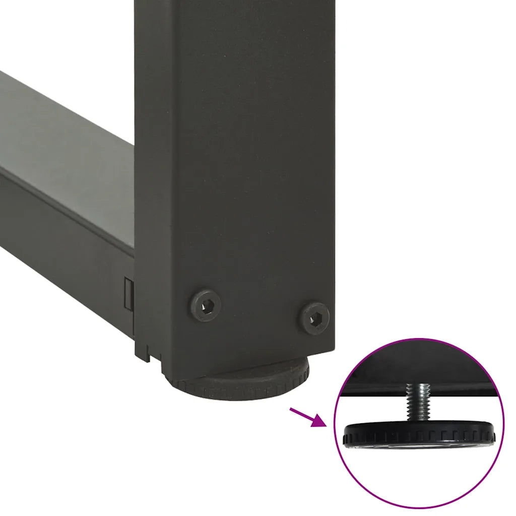 Gambe per Tavolino da Caff¨¨ a Forma di T 2 pz | Piede del tavolo Antracite 70x25x(42-43) cm Acciaio