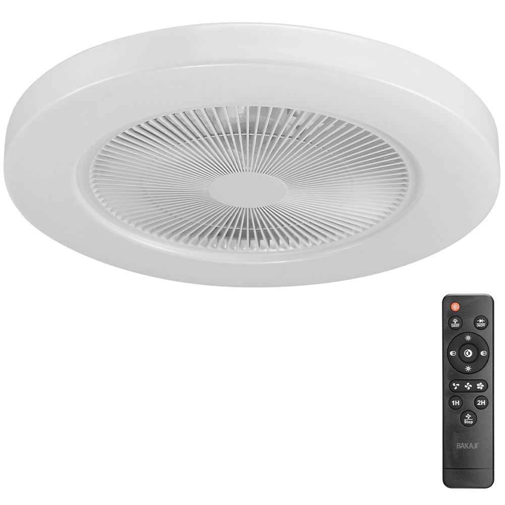 Ventilatore a Soffitto con Lampada LED Caldo Freddo 50 Ø cm 3 Velocità e Timer