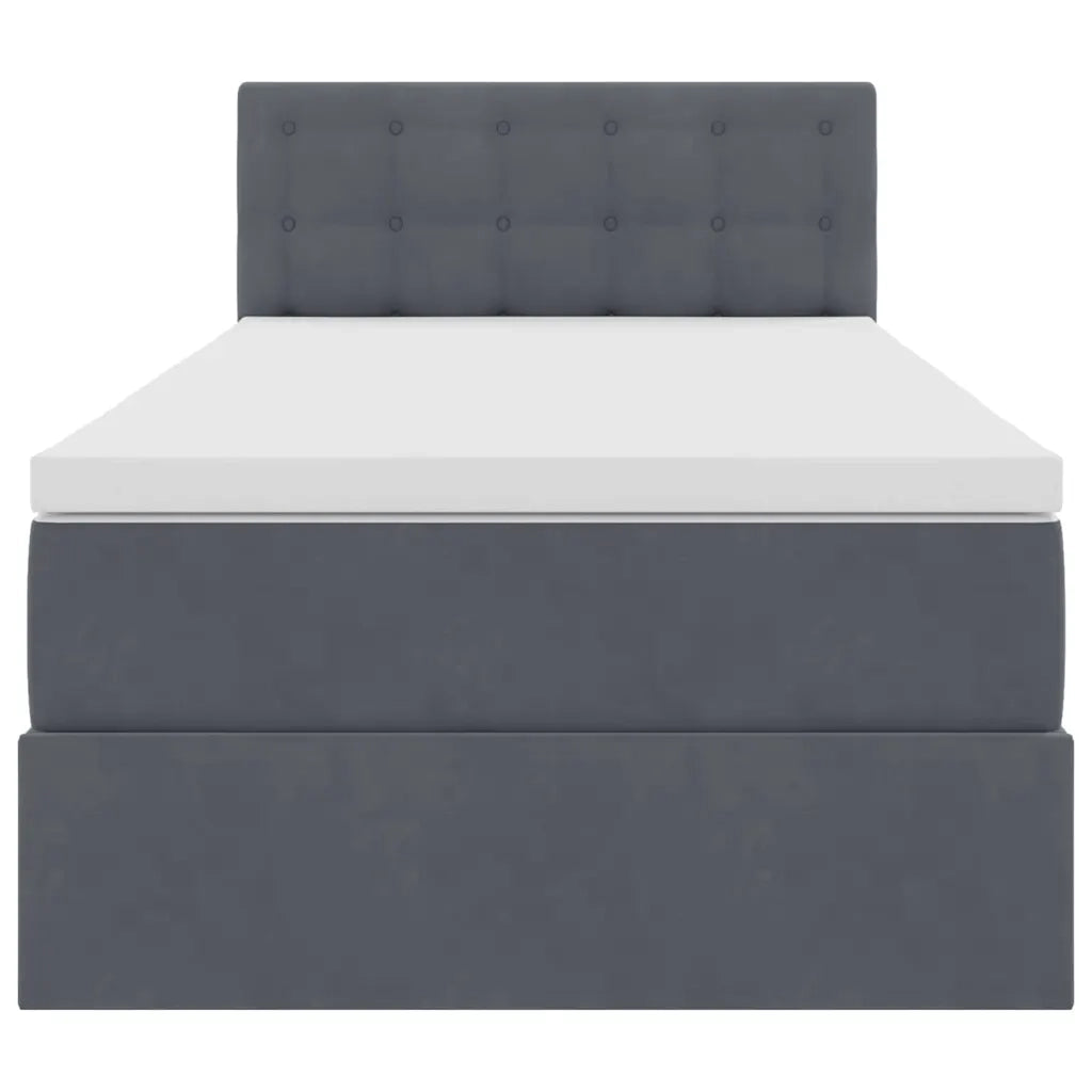 Letto con contenitore LED e materasso Grigio Scuro 90 x 200 cm