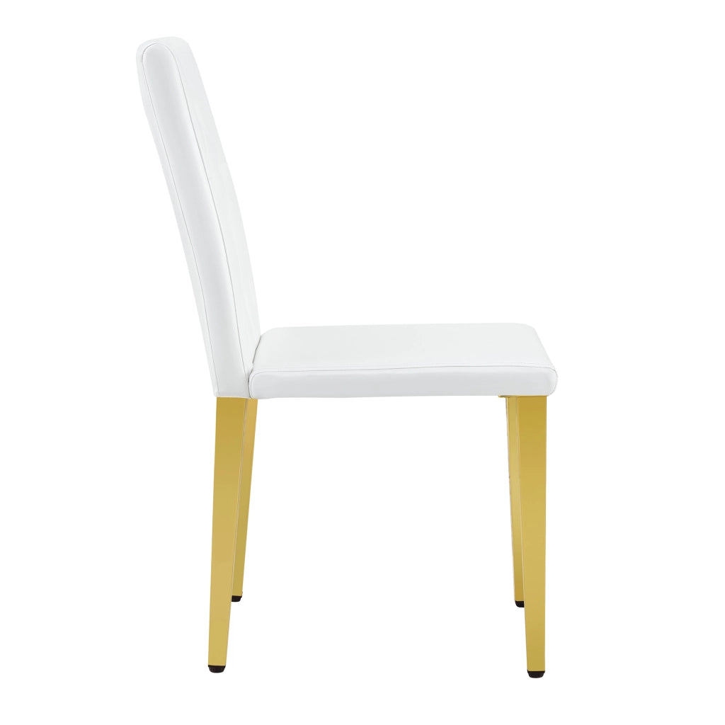 Set 4 Sedie da Pranzo Bianche con Gambe in Metallo Oro ¨C Xylo ¨C Bianco/Oro