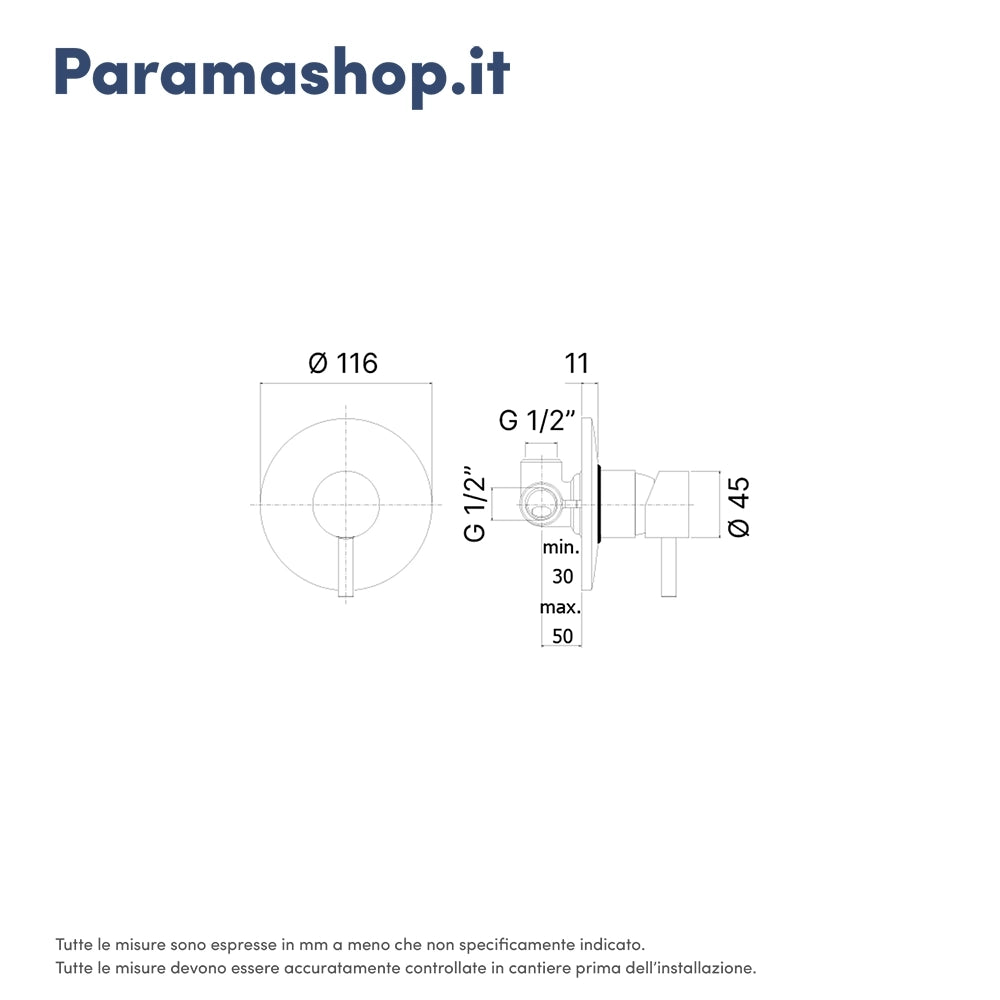 Paffoni miscelatore incasso doccia monocomando cromato mod. Stick