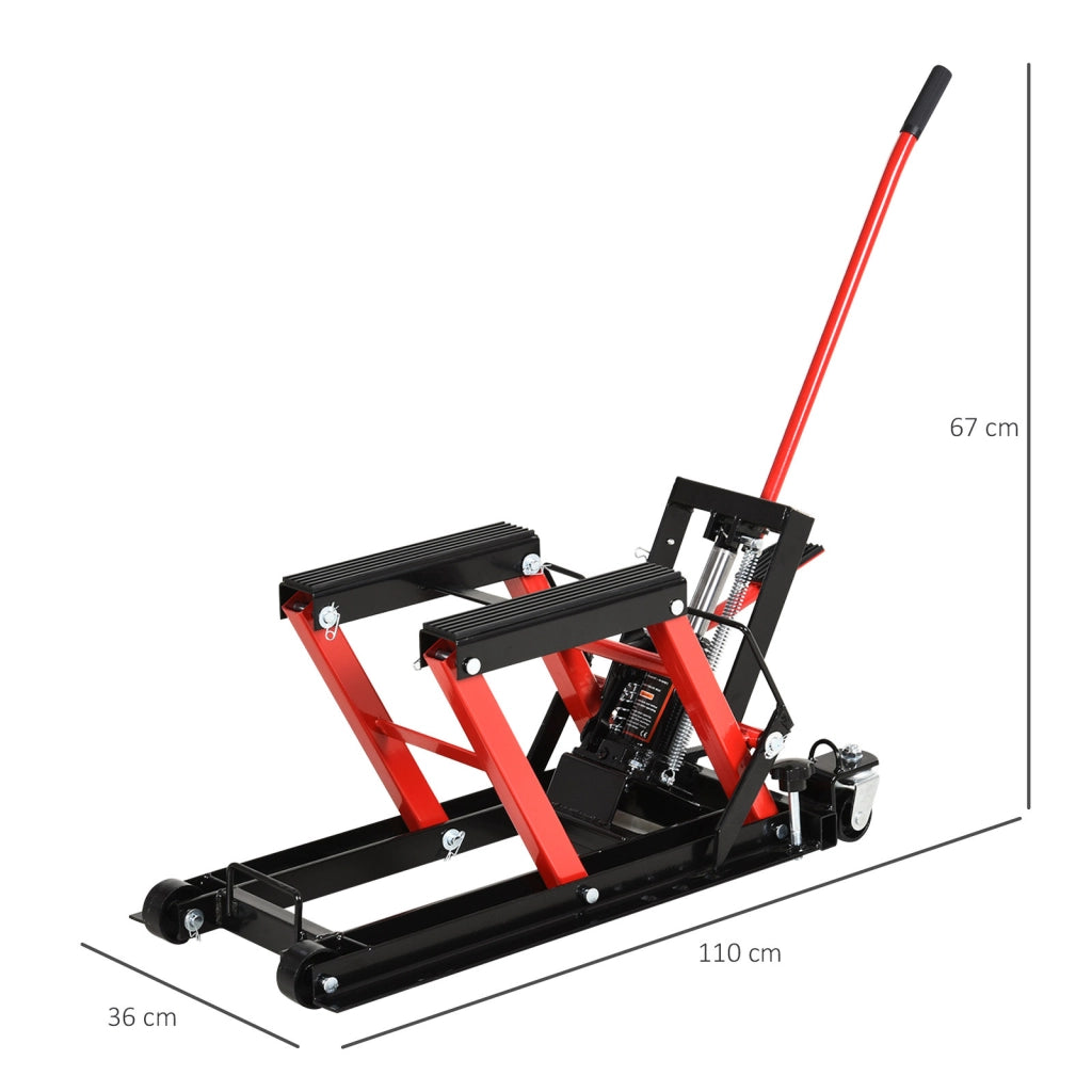 Sollevatore Idraulico per Moto ¨C Xylo ¨C 680 kg Capacit¨¤ Altezza 24-36 cm Piattaforma Antiscivolo 110x36x67 cm