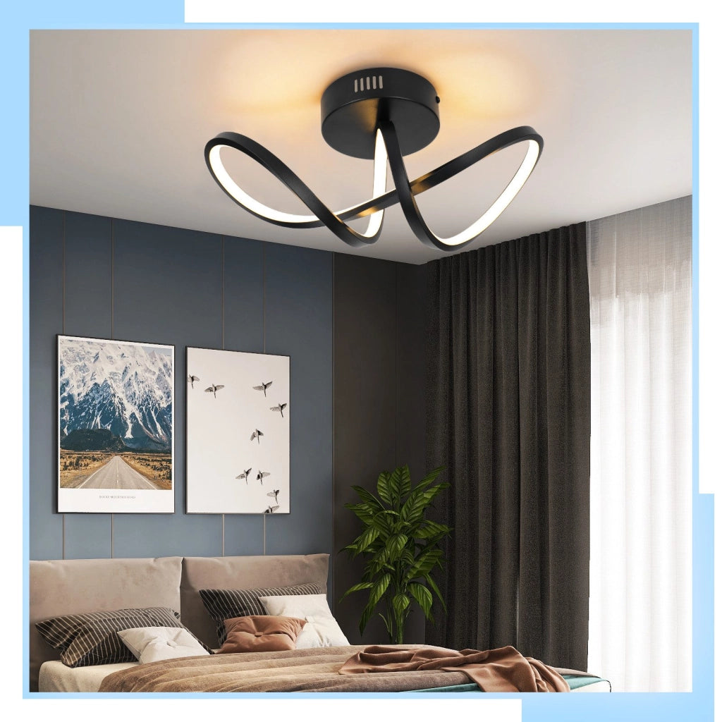 ZMH Lampada da soffitto plafoniera LED moderna nera 12W 3000K per soggiorno camera letto cucina