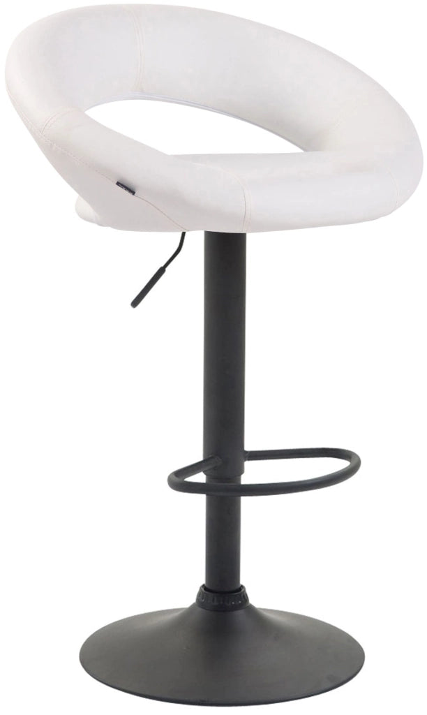 Set di 2 sgabelli da bar Olinda in finta pelle bianco,nero