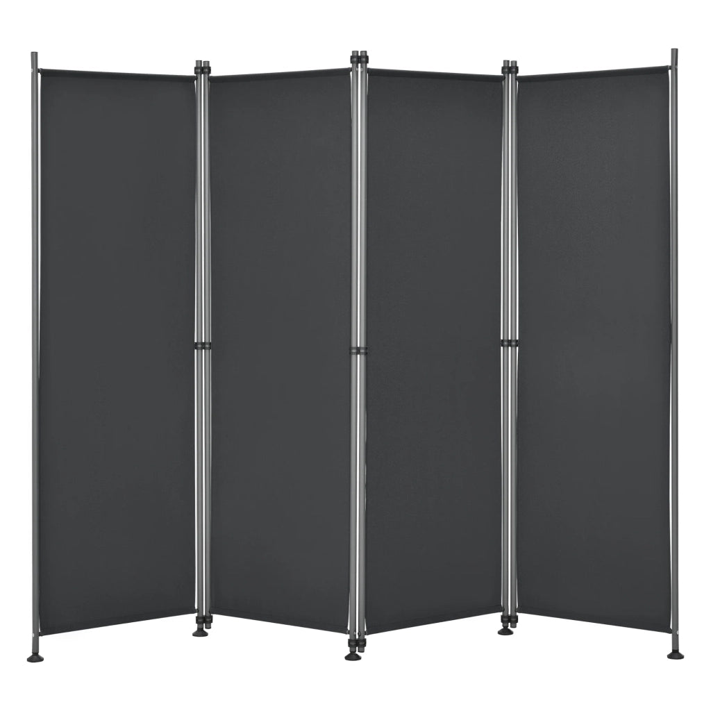 Schermo divisorio in poliestere a 4 pannelli 215 x 170 cm nero 03_0006553