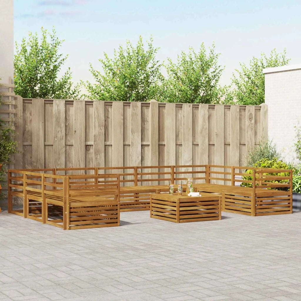 Set divani 10 pcs Naturale Legno di Acacia Massello 3374149