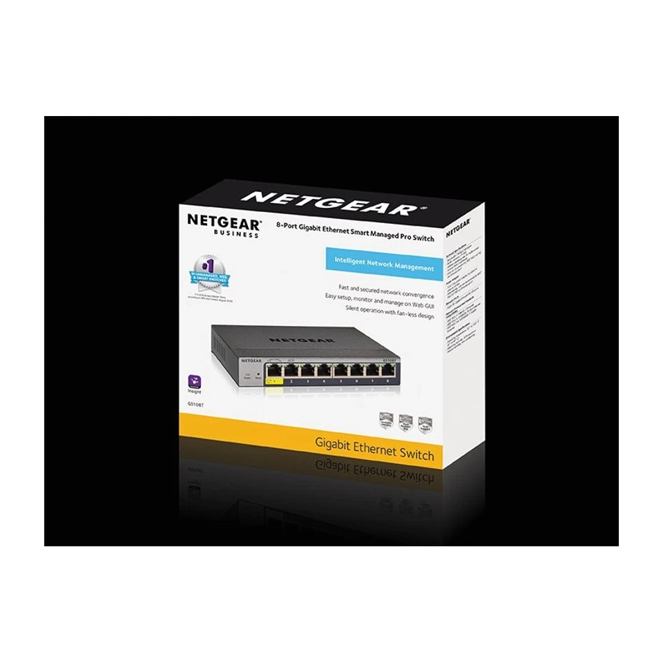 NETGEAR GS108Tv3 Ethernet Gigabit gestito L2 (10/100/1000) Grigio