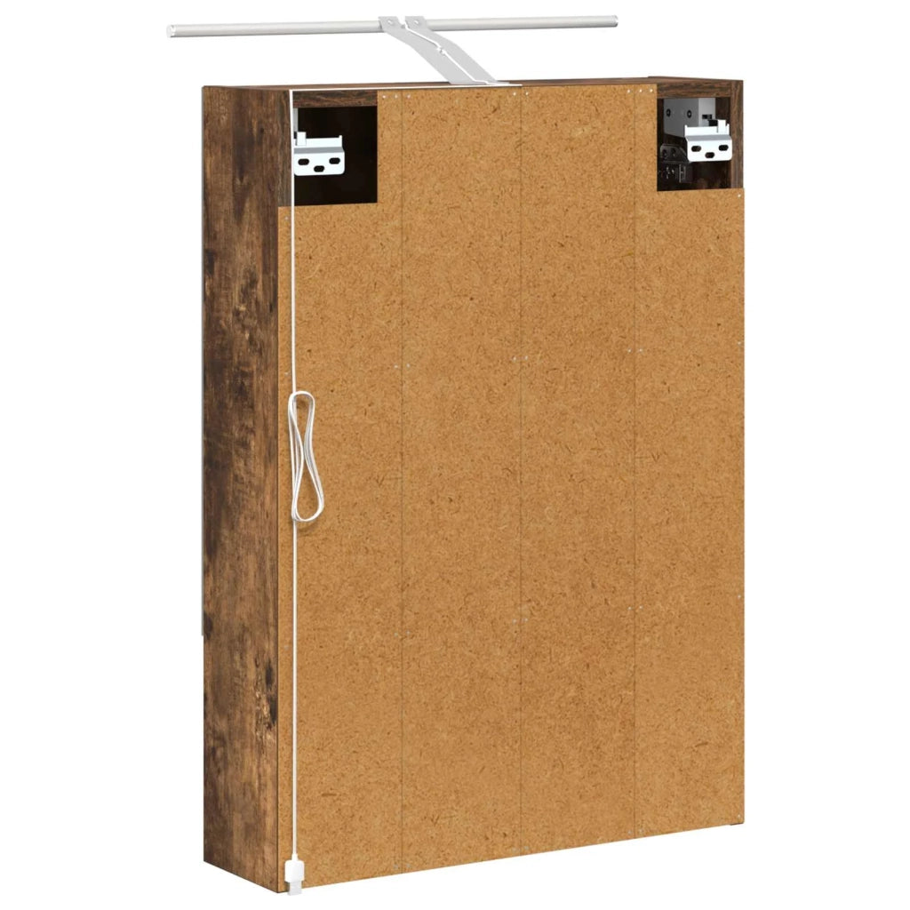 Mobiletto per specchio da bagno Rovere fumé 50 x 14,5 x 70 cm