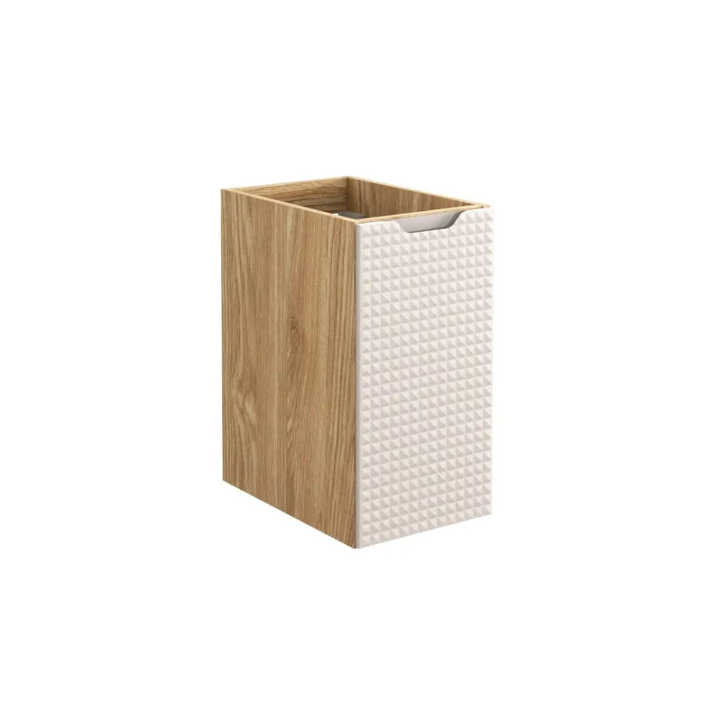 Mobili sottolavabo VELNIA - 1 cassetto - 30 cm - Colori rovere chiaro e beige - Da appendere