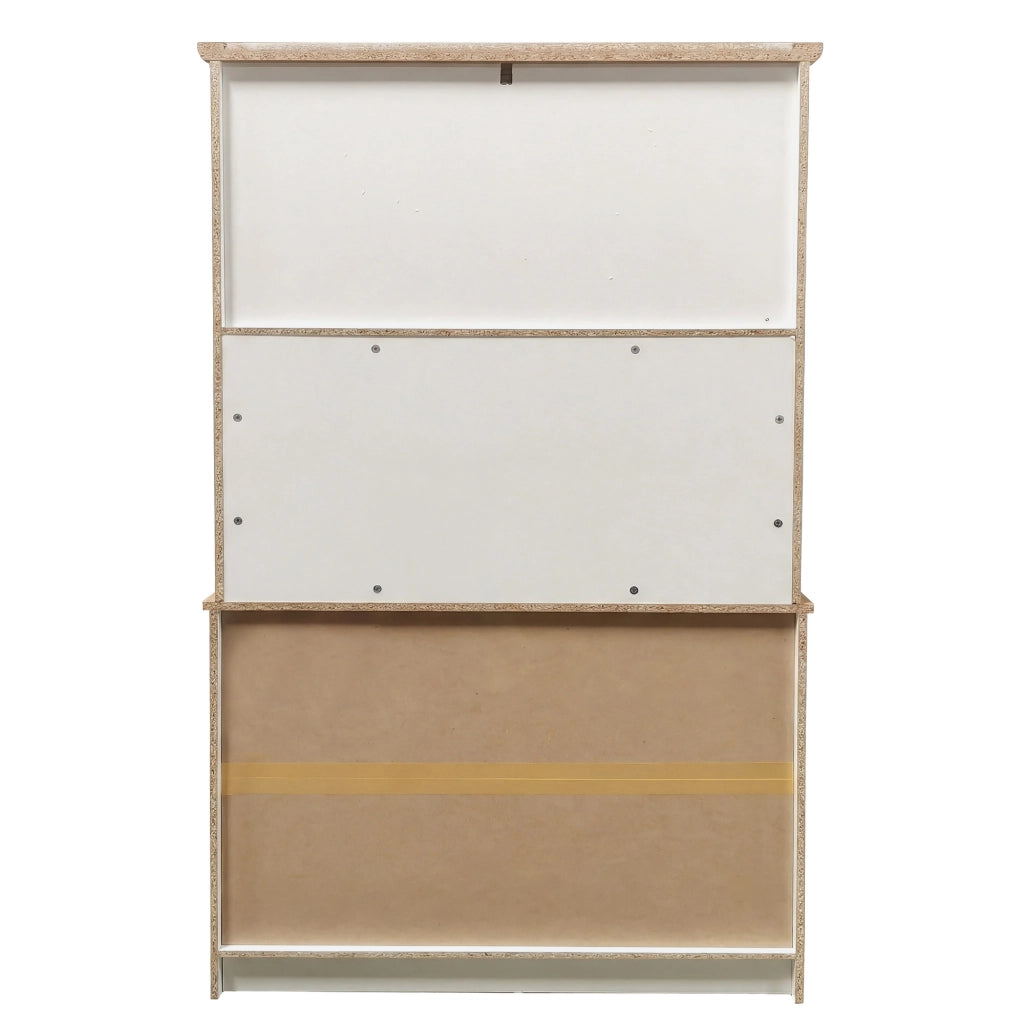 Buffet da Cucina con Vetrina, Cassetti e Ganci ¨C Xylo ¨C Bianco, 106x39x176,5 cm