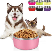 Dishwasher-proof, hondino con coperchio in acciaio inossidabile, non scivola, per cani piccoli, medi, grandi, 64oz, grande, rosso