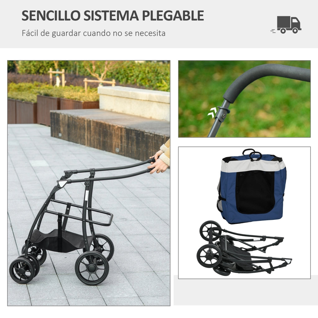 Casetta per Cani Pieghevole con Carrello ¨C zephmum ¨C Blu