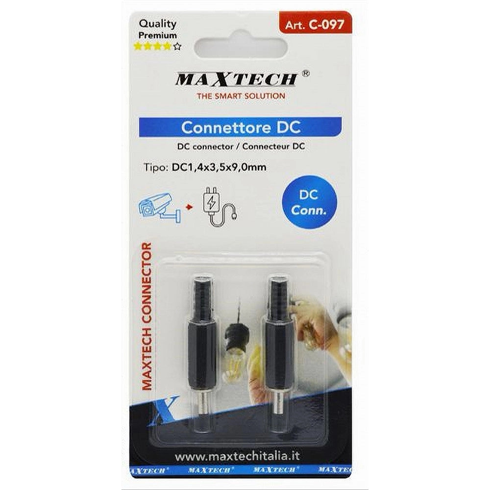Trade Shop - Set 2pz Connettore Dc1,4x3,5x9,0mm Acc Adattatore Telecamere Alimentazione C-097 -