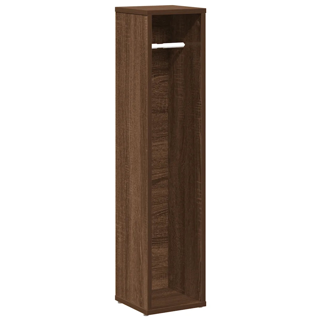 Mobiletto da bagno con portarotolo rovere Marrone 20,5x20x90 cm 858512