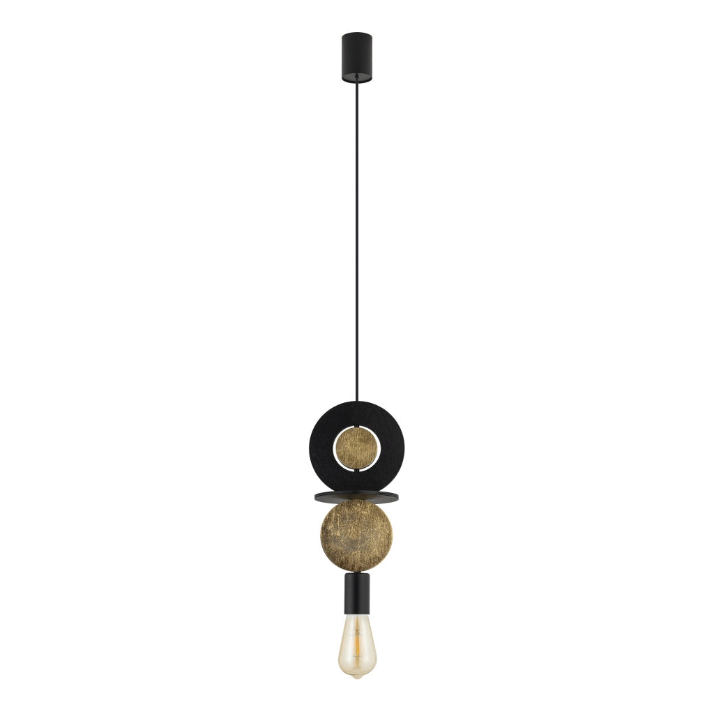 Lampada a sospensione legno nero/oro E27 Drops Wood Nowodvorski