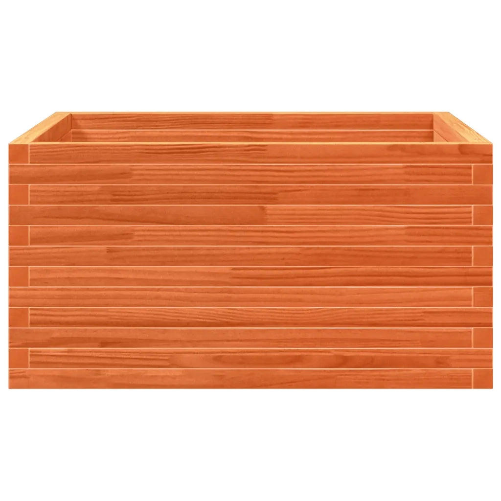 Fioriera Giardino-Vaso da Esterno-Contenitore per Piante Marrone Cera 90x90x46 cm Legno Massello Pino