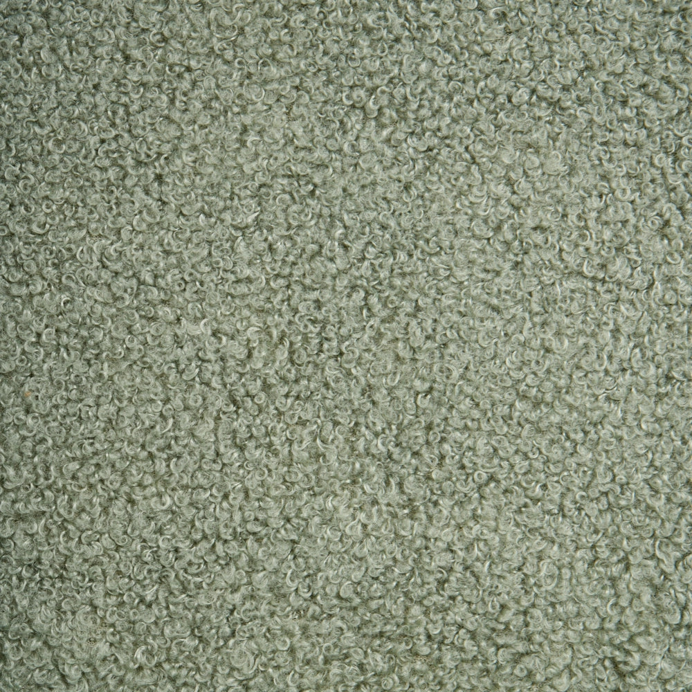 Set di 2 sedie da pranzo con rivestimento in bouclé verde chiaro e gambe in ferro stile retrò