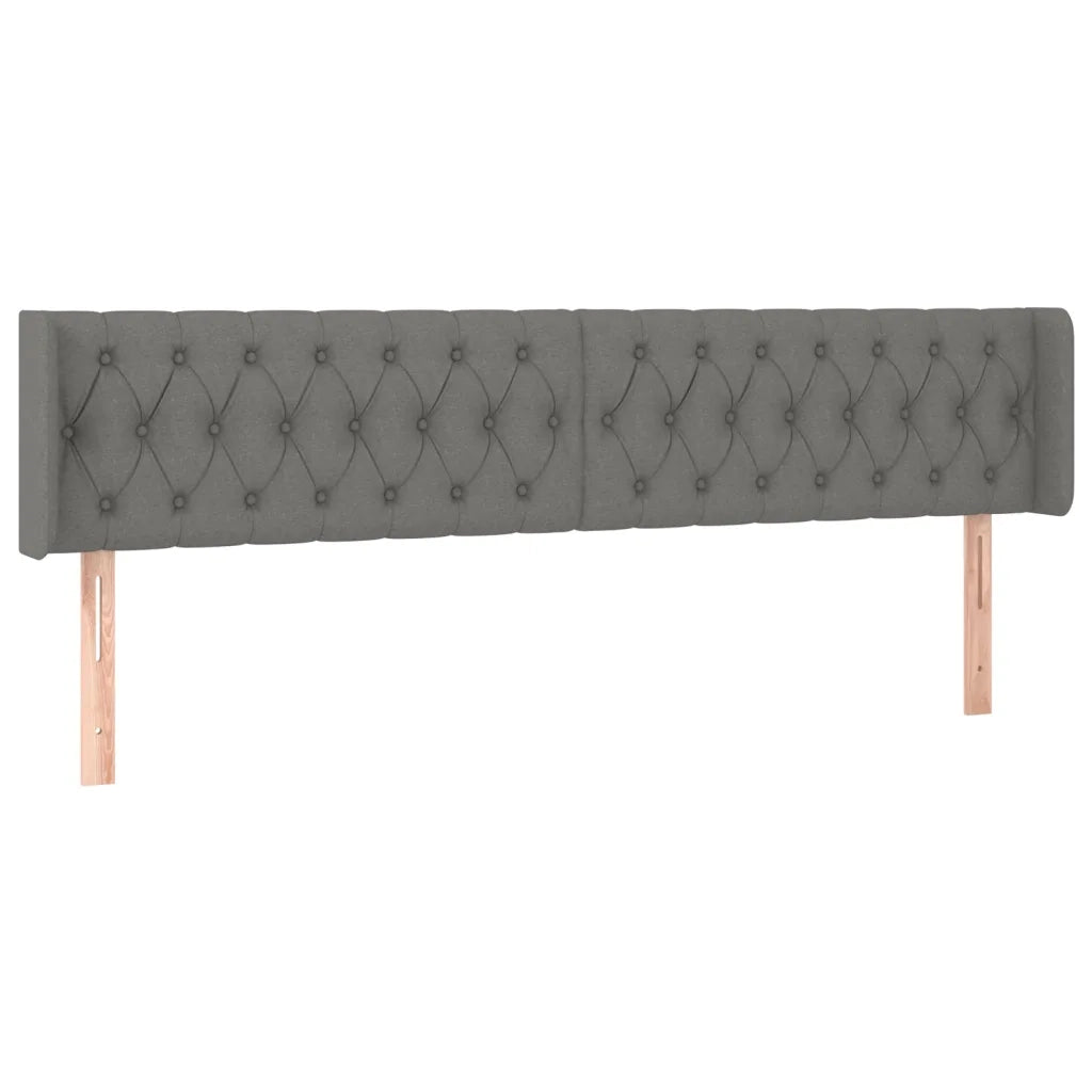 Testiera ad Orecchio Grigio Scuro 203x16x78/88 cm in Tessuto 3119127