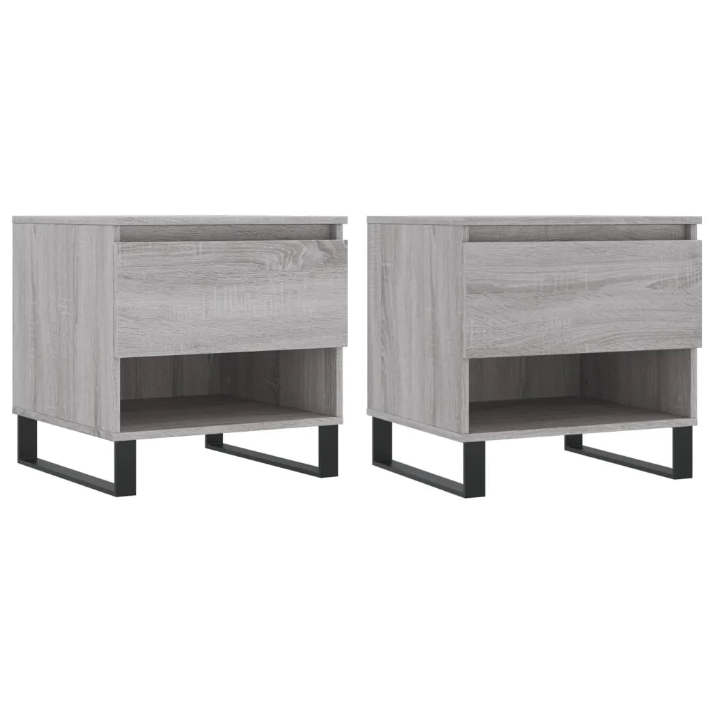 2 pz Tavolini salotto | Tavolino da caff¨¨ | Tavolino da Soggiorno Grigio Sonoma 50x46x50cm Legno Multistrato