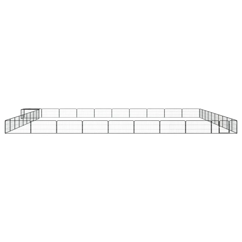 Box Cani 40 Pannelli Nero 100x50 cm Acciaio Verniciato Polvere 3115984