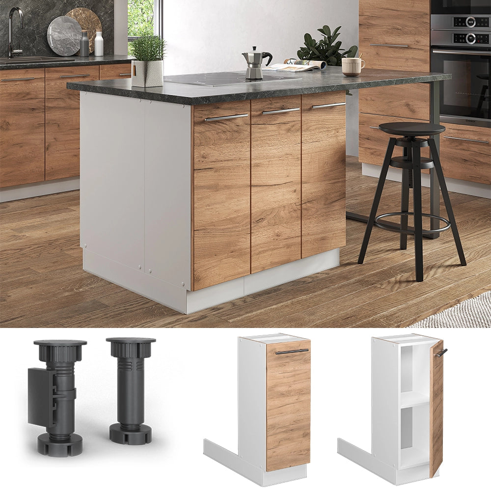 Vicco Isola cucina Quercia dorata 30 cm senza piano di lavoro